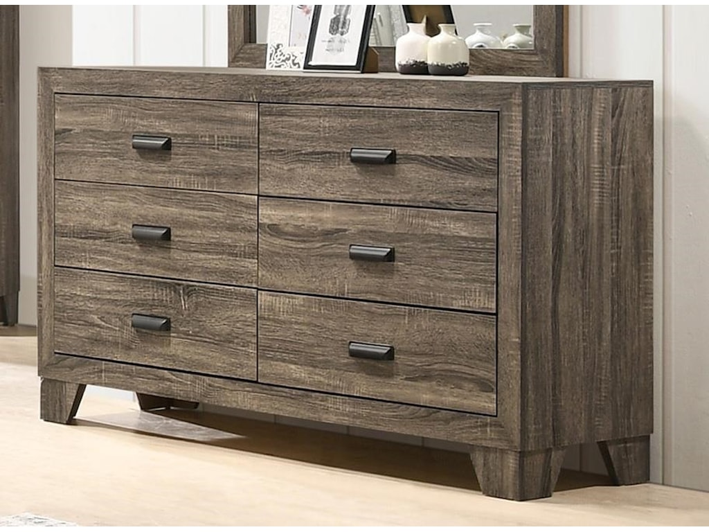 Crown Mark B9200 B9200 1 Six Drawer Dresser Sam Levitz Furniture