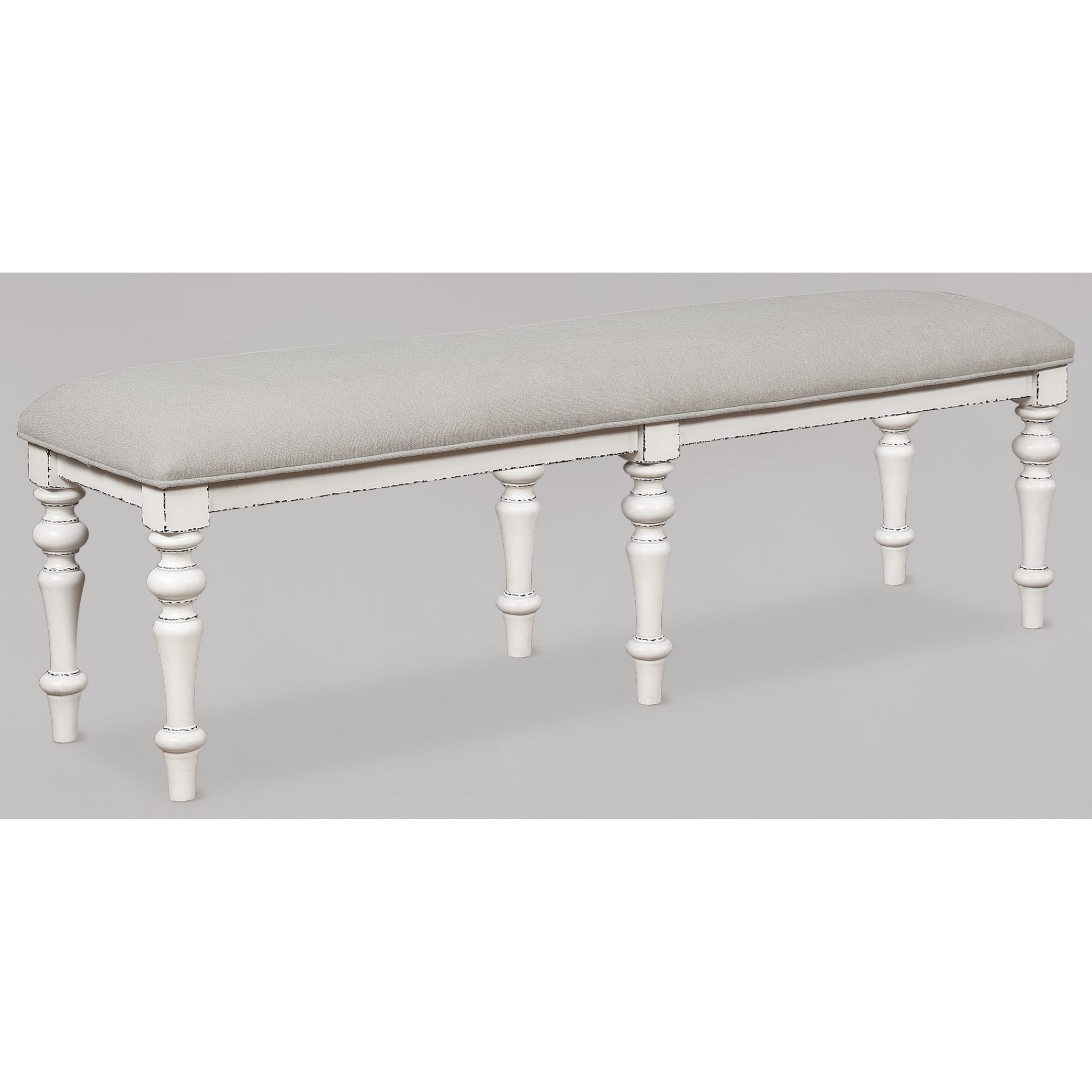 Crown Mark Bardot Cottage Dining Bench With Upholstered Seat Royal Furniture Dining Benches