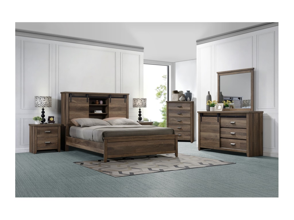 Crown Mark CalhounQueen Bookcase Bed