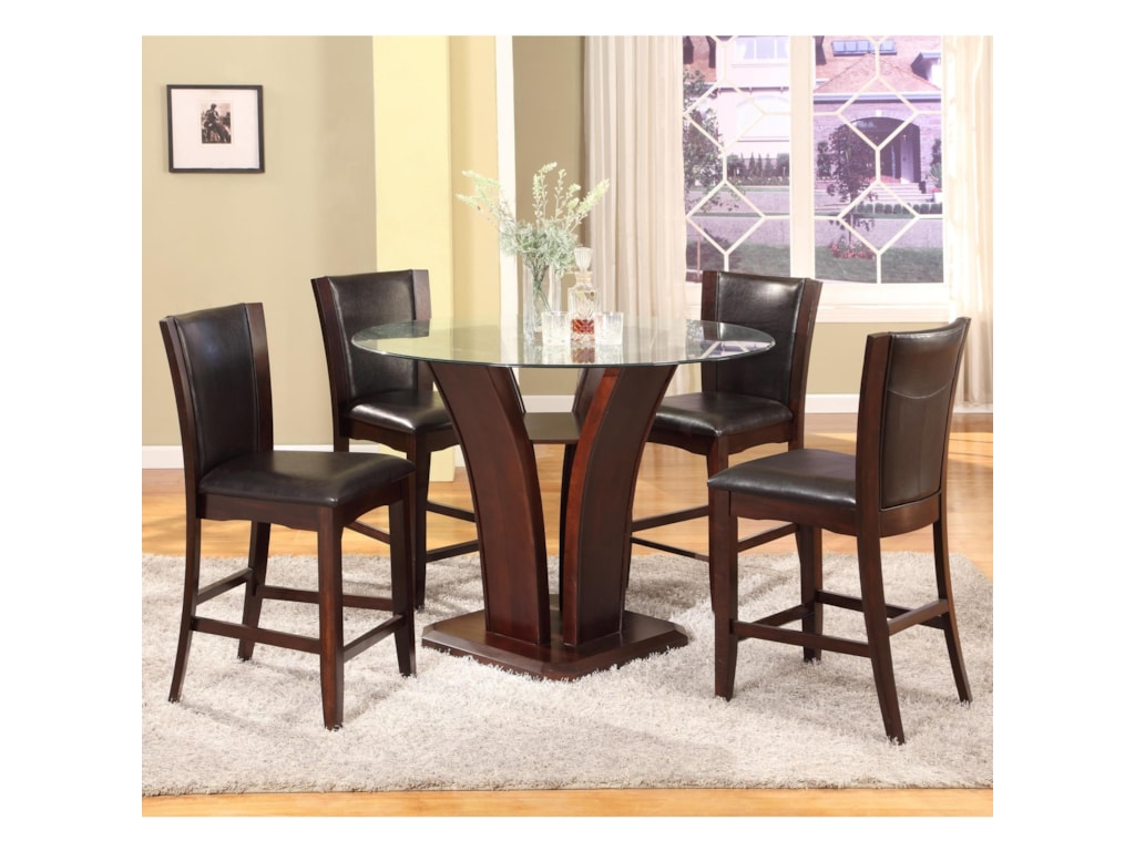 Crown Mark Camelia Espresso 5 Piece Counter Height Table And Stool Crown Mark Camelia Espresso5 Piece Pub Table Set