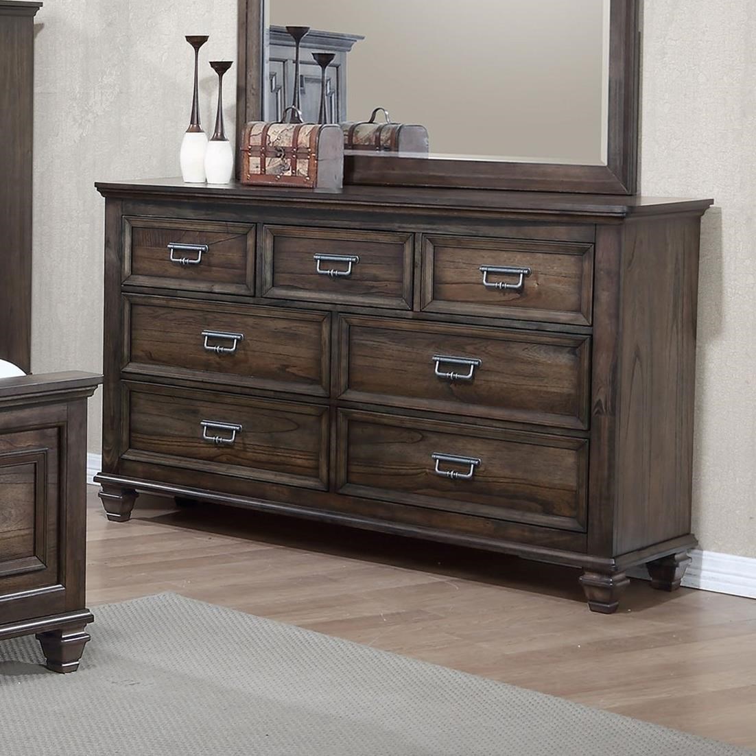 Crown Mark Campbell 7 Drawer Dresser With Modern Finish Wilcox