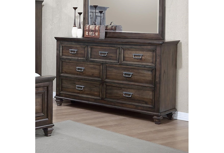 Crown Mark Campbell 7 Drawer Dresser With Modern Finish Wilcox