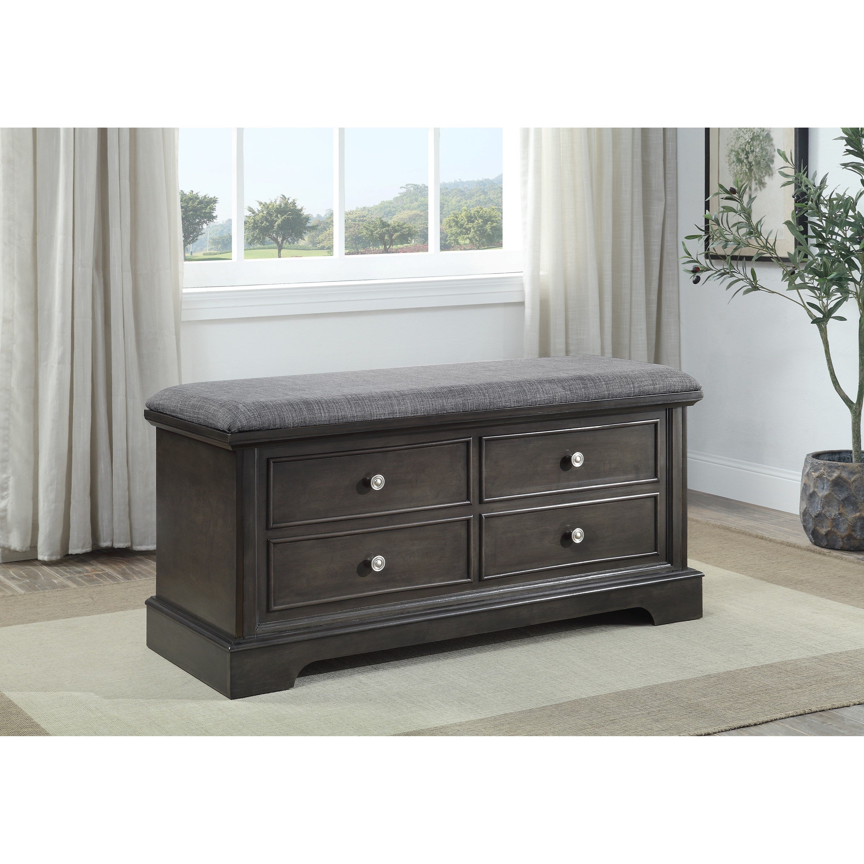 Crown Mark Cedar Chest Upholstered Cedar Accent Bench Wayside