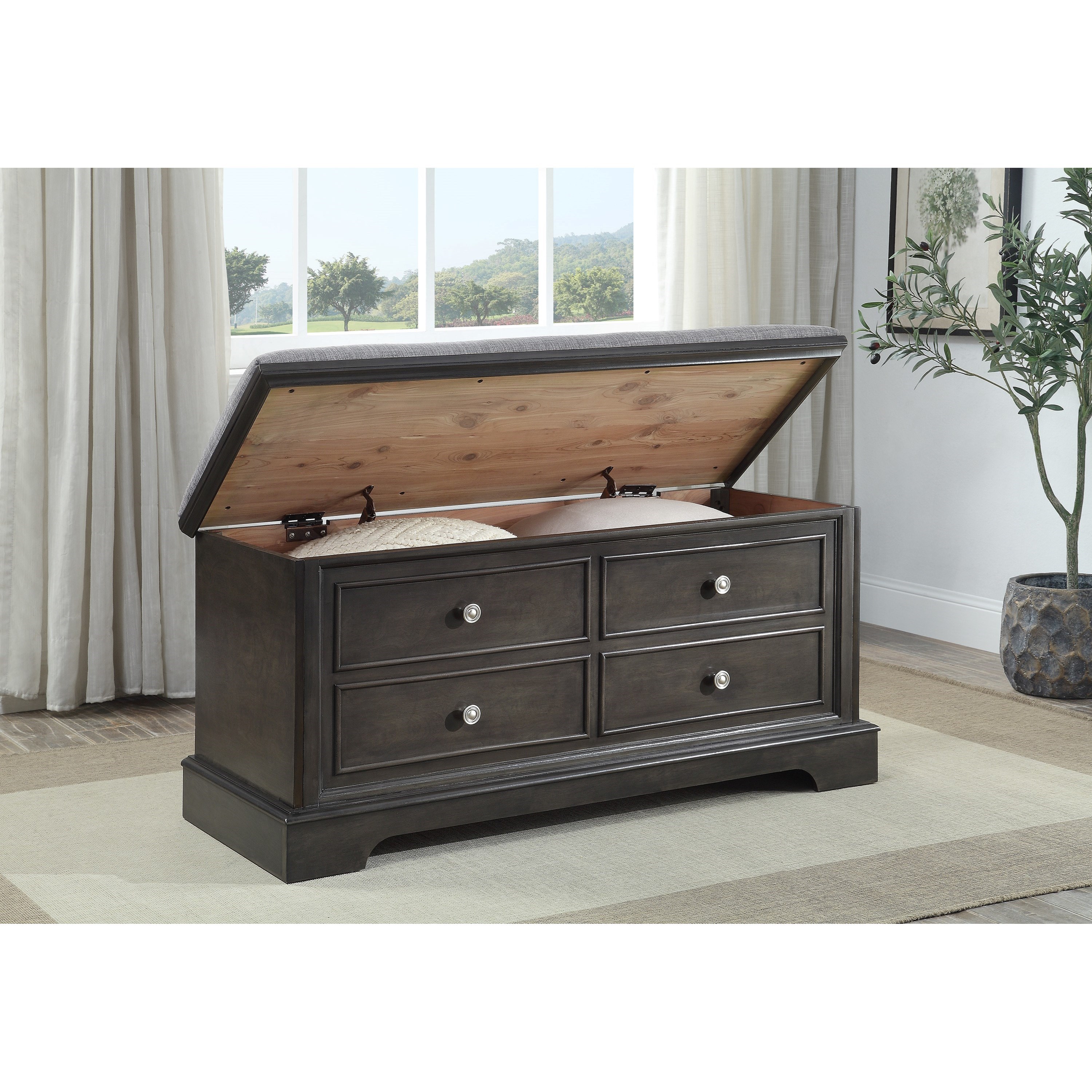 Cedar Chest Coffee Table / How To Recover The Fabric Seat On A Lane Cedar Chest / Crafted from durable cedar and covered in a black finish, the chest includes a movable lid that conceals a.