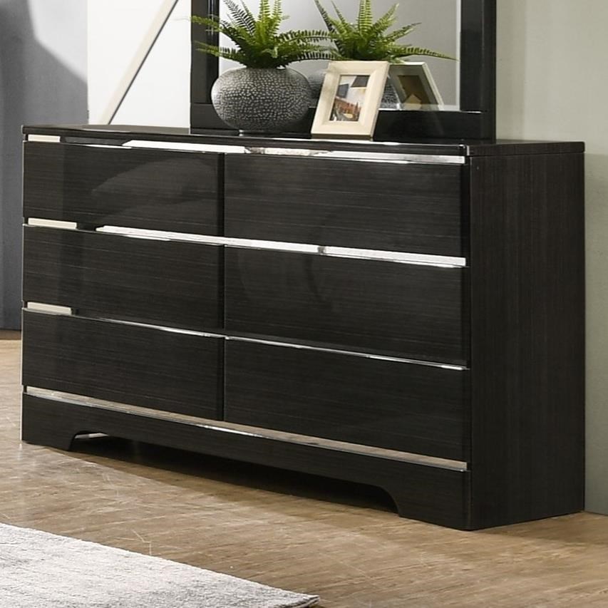 Crown Mark Chantal B4830 1 Contemporary 6 Drawer Dresser With