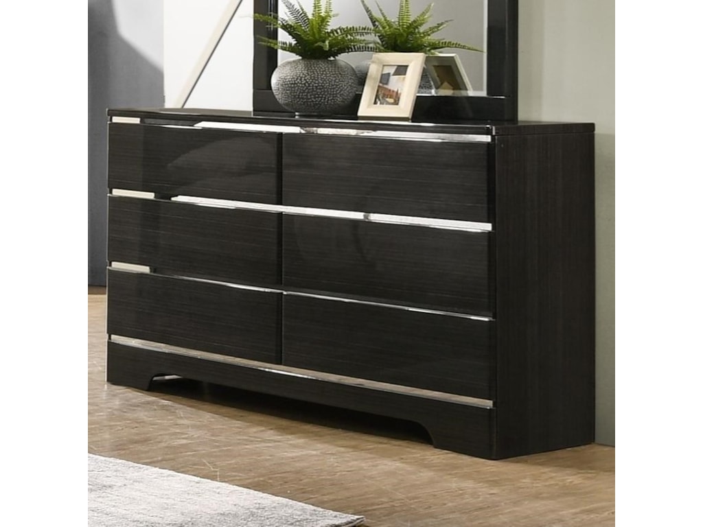 Crown Mark Chantal B4830 1 Contemporary 6 Drawer Dresser With
