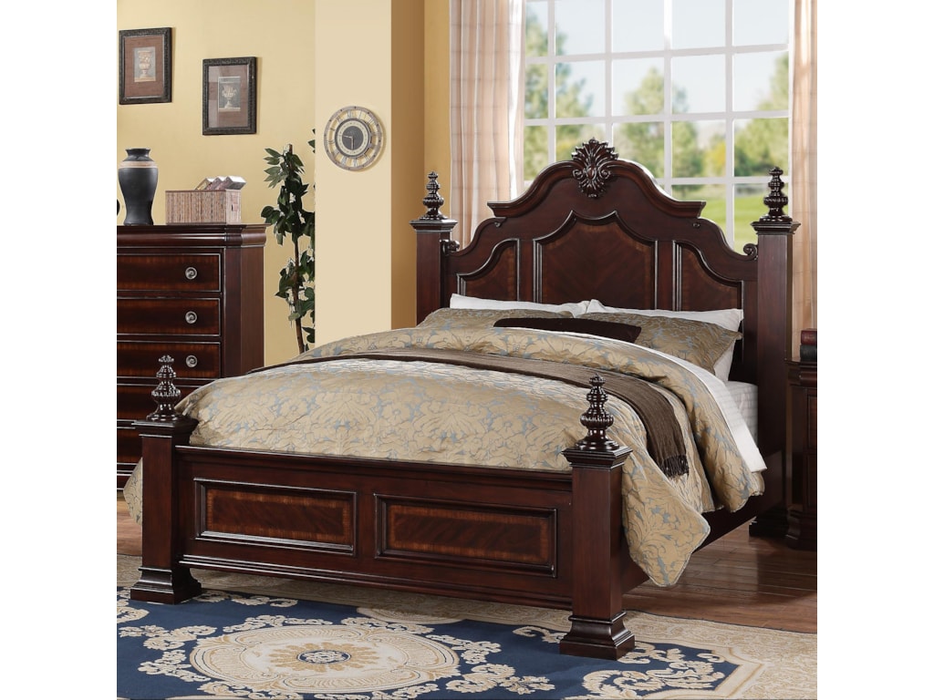 Crown Mark Charlotte Queen Traditional Bed With Decorative Posts Charlotte Queen Traditional Bed