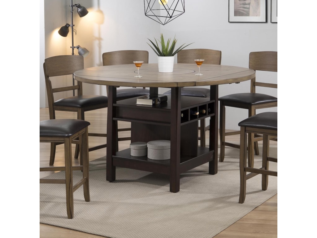 crown mark conner counter height table with wine storage casa