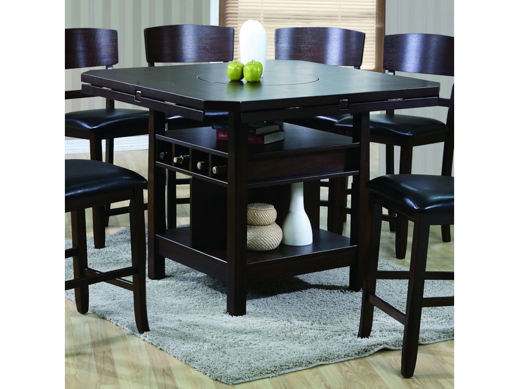 crown mark conner counter height table with wine storage wayside