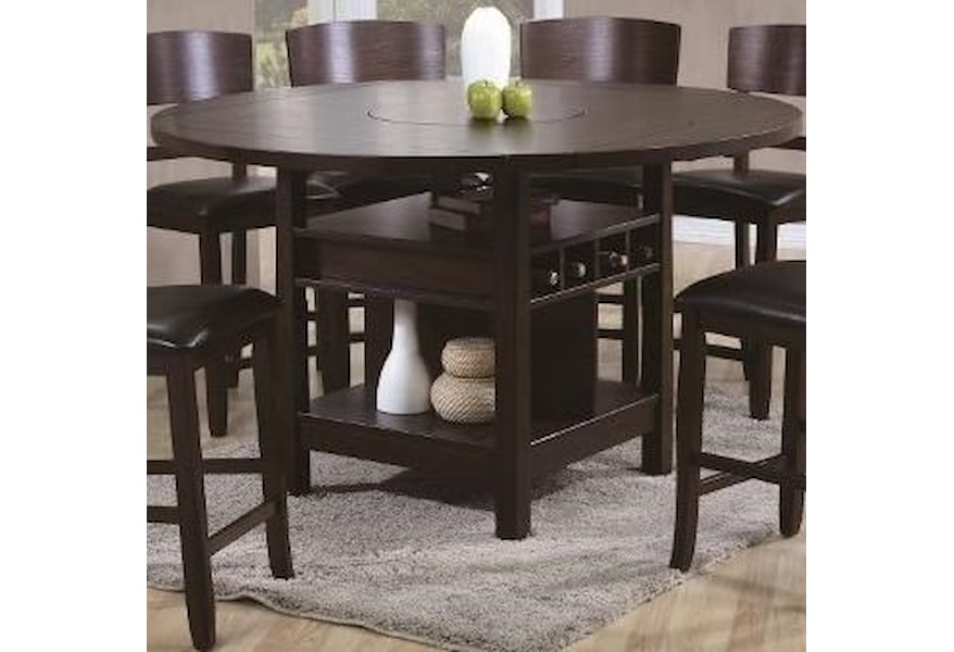 Crown Mark Conner Counter Height Table With Wine Storage Wilcox Furniture Pub Tables