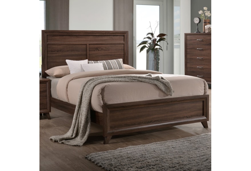 Crown Mark Darryl Mid Century Modern Full Panel Bed With Panel