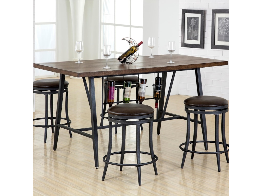 crown mark david 2809t 3669 counter height table with wine storage