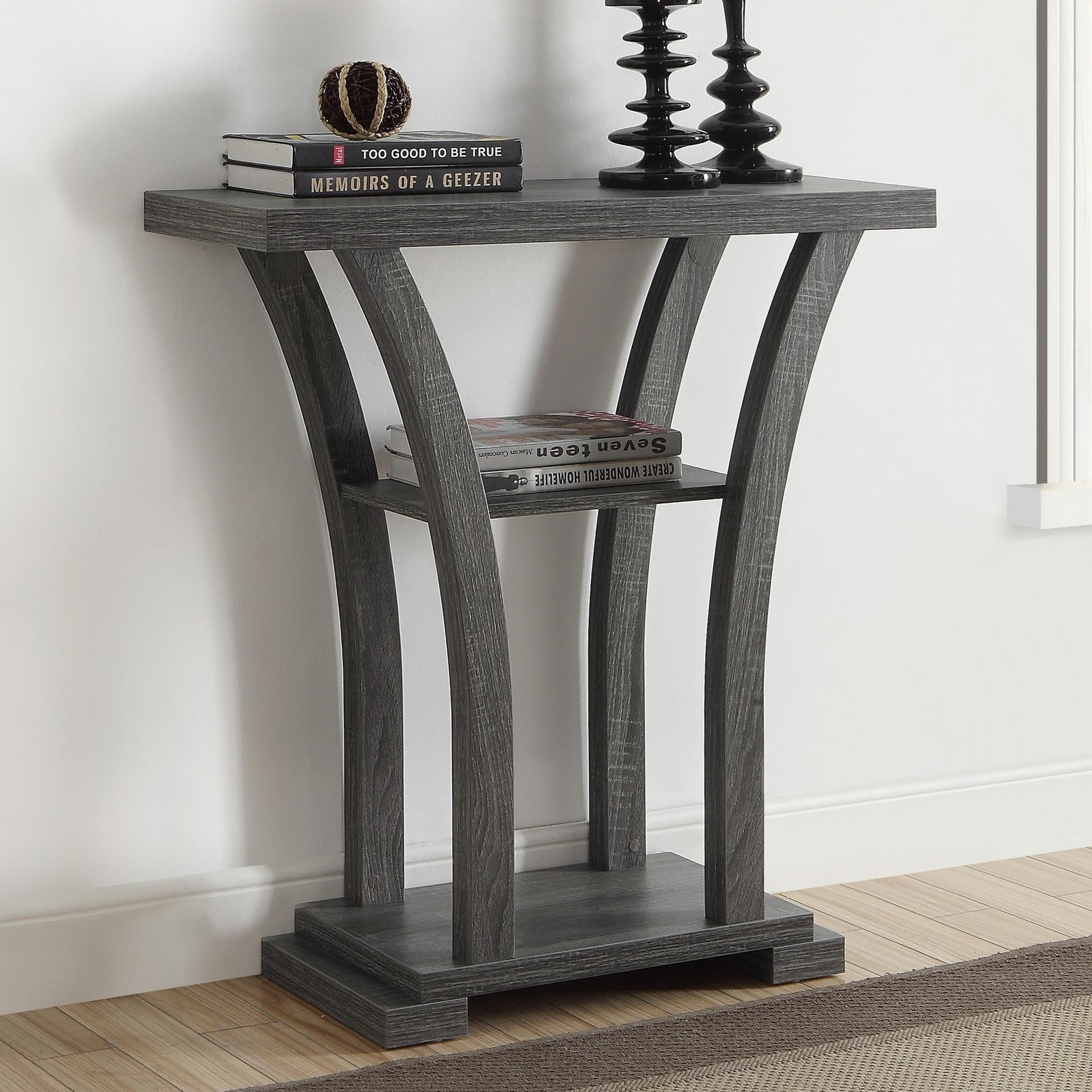 Crown Mark Draper Modern Console Table With Curved Legs Darvin