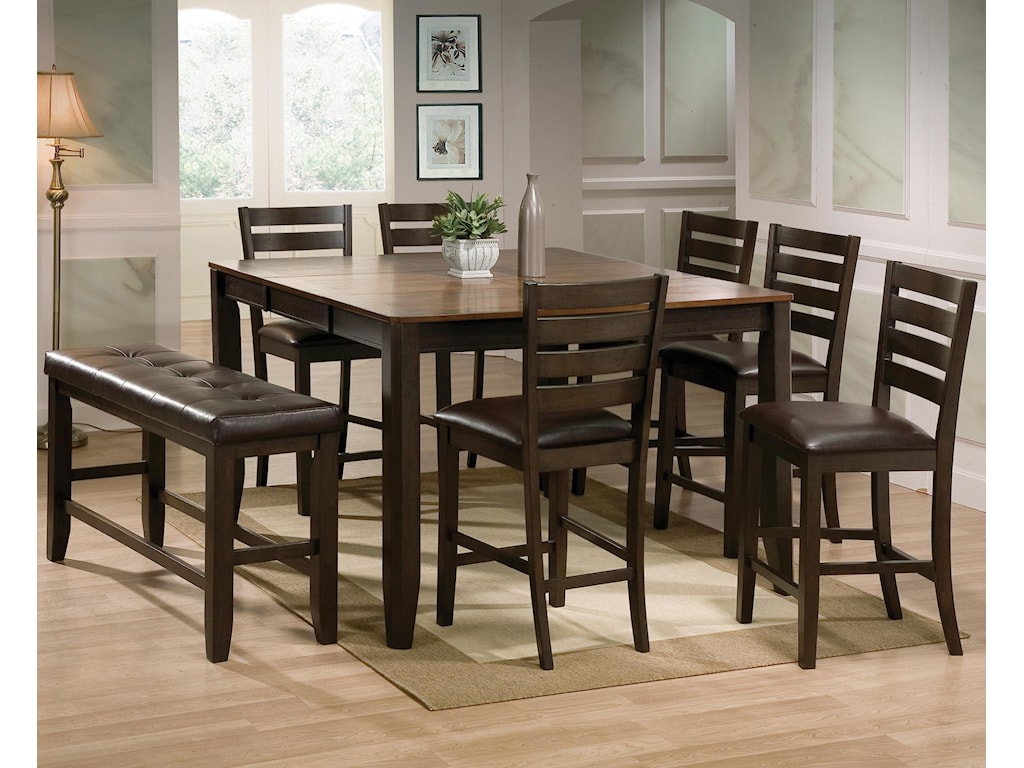Crown Mark Elliott 8 Piece Counter Height Table And Chairs With