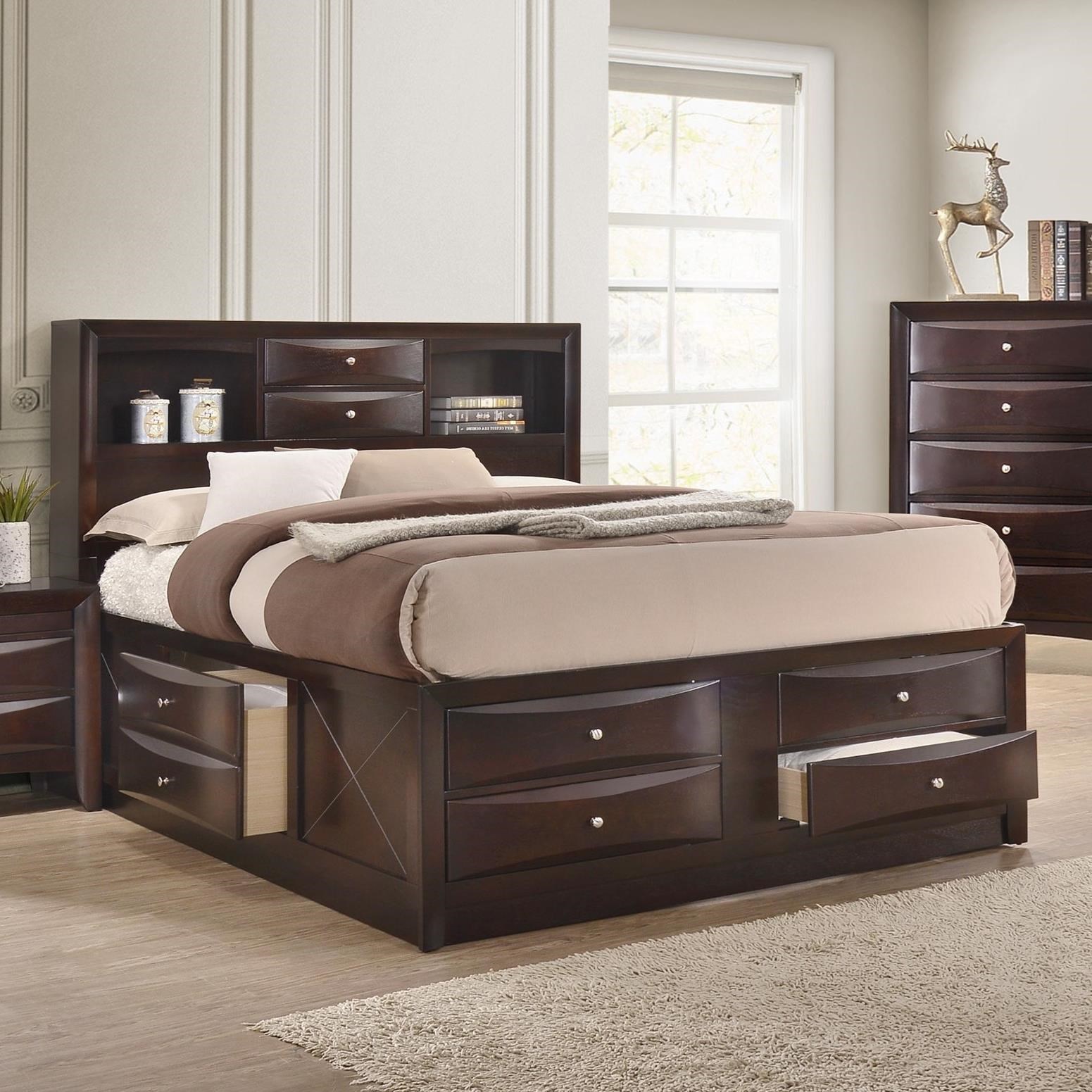 Crown Mark Furniture Emily Contemporary King Captain S Bed With