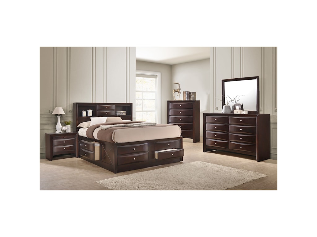 Crown Mark Furniture Emily Contemporary Queen Captain S Bed With