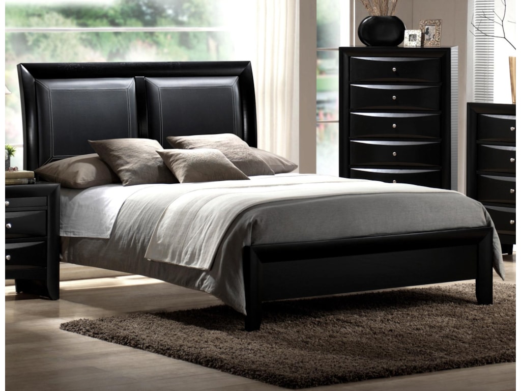 Crown Mark Furniture Emily Contemporary Queen Platform Sleigh Bed Queen Platform Sleigh Bed