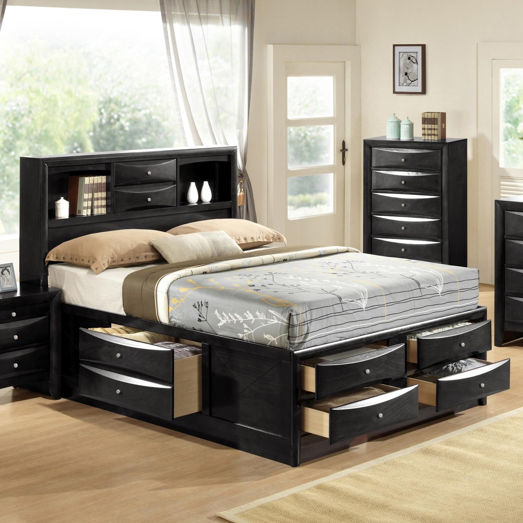 Royal Fair Emily Contemporary King Captain S Bed With Bookcase Headboard Ruby Gordon Home Captain S Beds