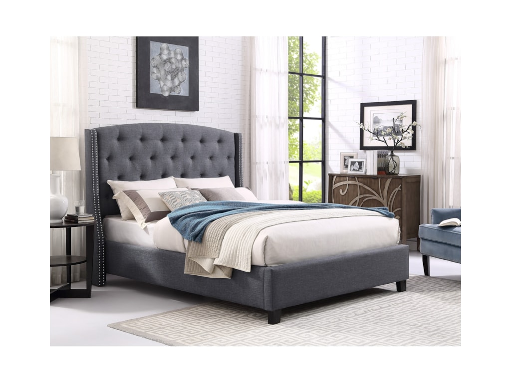 Crown Mark EvaUpholstered King Bed