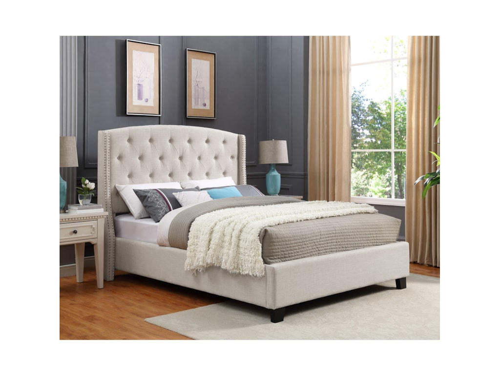 Crown Mark EvaUpholstered King Bed