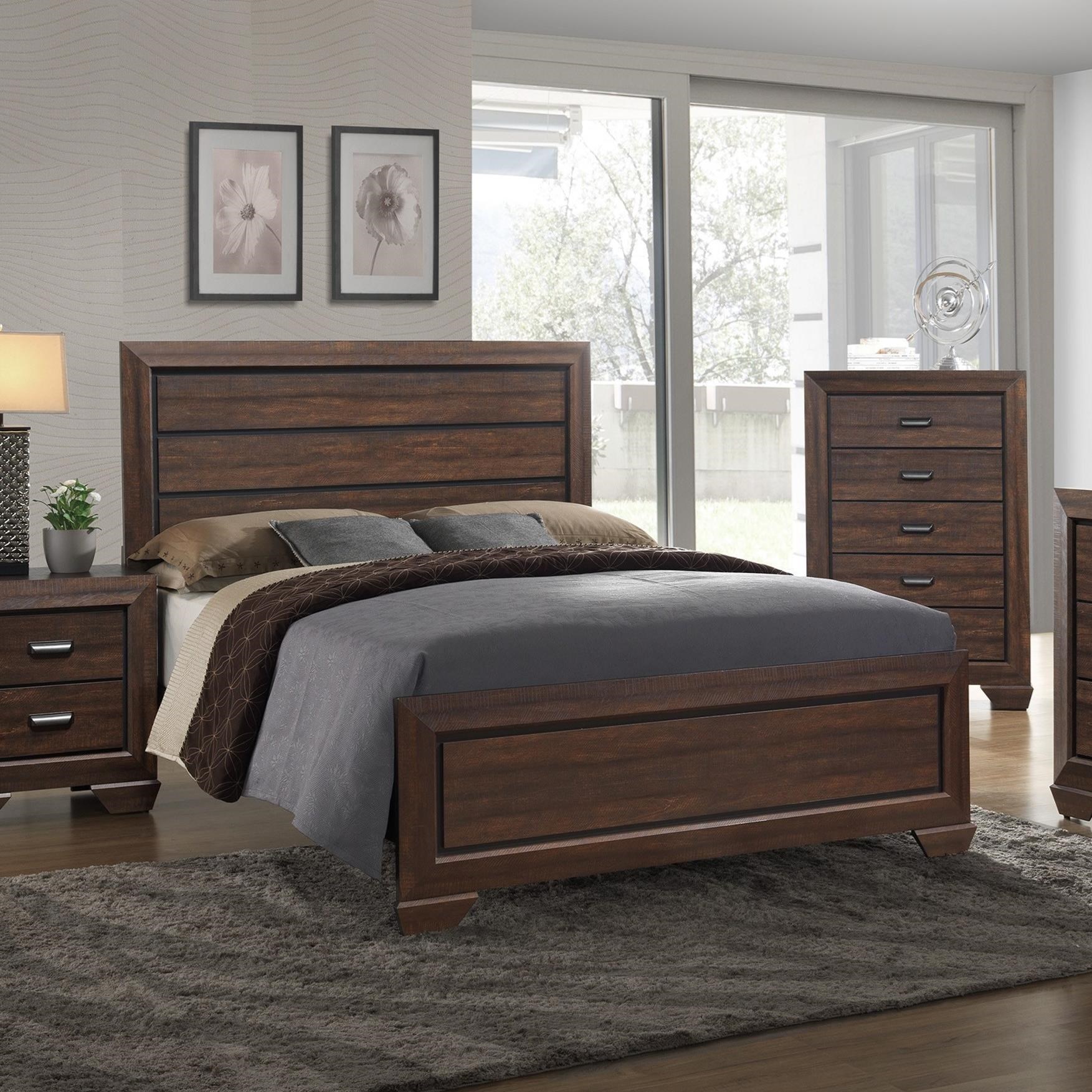 Crown Mark Farrow Queen Headboard And Footboard Panel Bed Royal