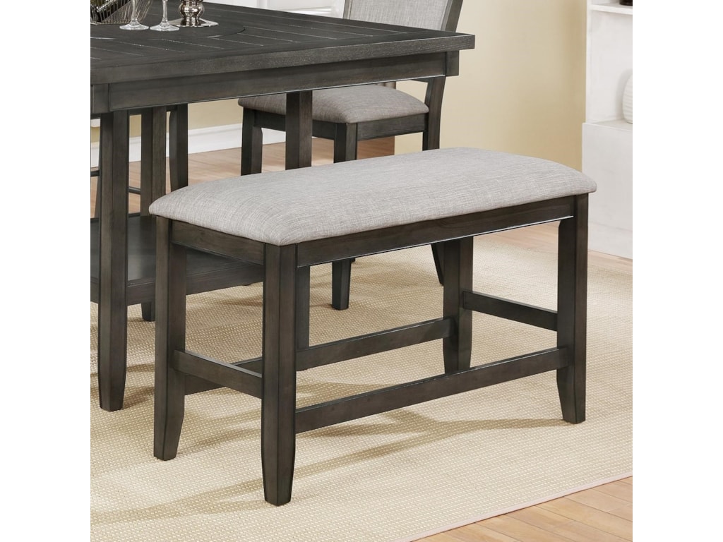 Crown Mark Fulton 2727gy Bench Counter Height With Upholstered Crown Mark Fultoncounter Height Bench