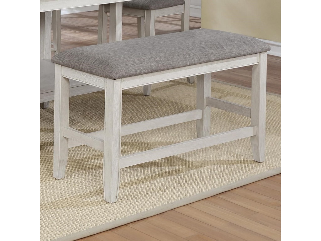 Crown Mark Fulton Counter Height Bench With Upholstered Seat