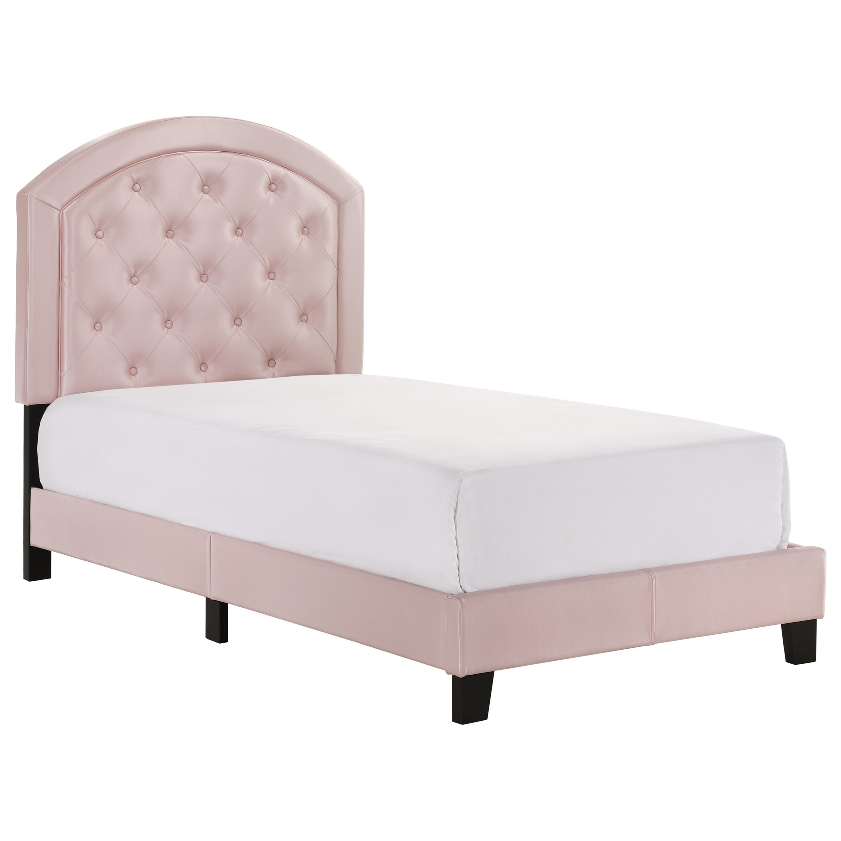 Crown Mark Gaby Twin Upholstered Platform Bed With Adjustable Headboard Royal Furniture Upholstered Beds