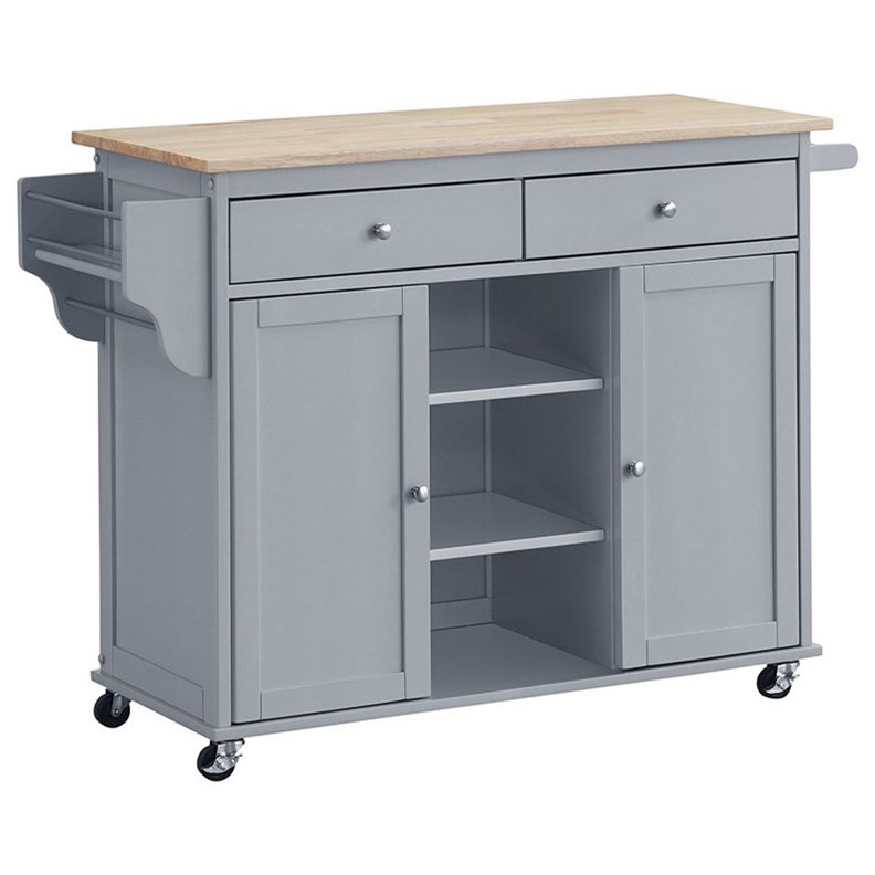Crown Mark Grady 1305 Gy Cottage Style Kitchen Island Cart Northeast Factory Direct Kitchen Islands