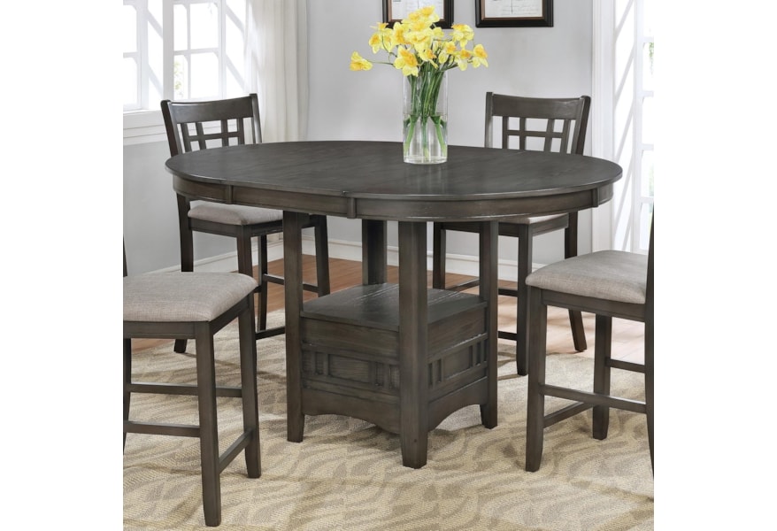 Crown Mark Hartwell Single Pedestal Counter Height Pub Table