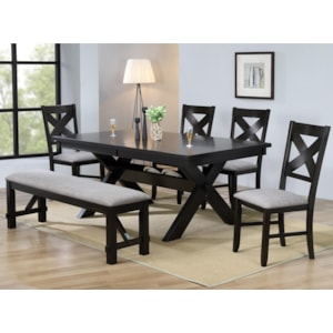Crown Mark Havana 8 Piece Dining Table Chair Bench Set Bullard Furniture Table Chair Set With Bench
