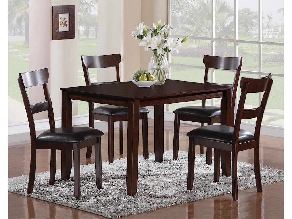 Crown Mark Henderson 5 Piece Dining Table And Chair Set Royal Furniture Dining 5 Piece Sets
