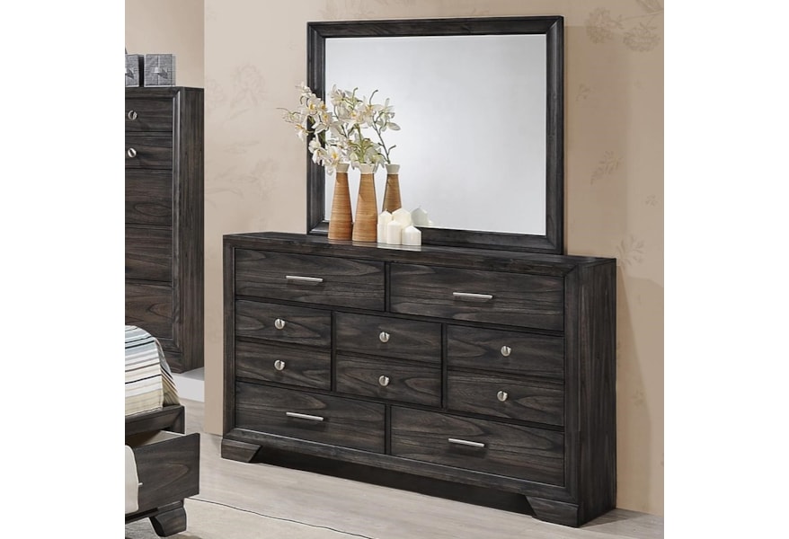 Crown Mark Jaymes 7 Drawer Dresser And Mirror Combo Catalog
