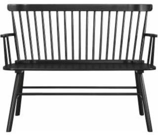 Royal Fair Jerimiah Relaxed Vintage Wood Spindle Back Bench Ruby