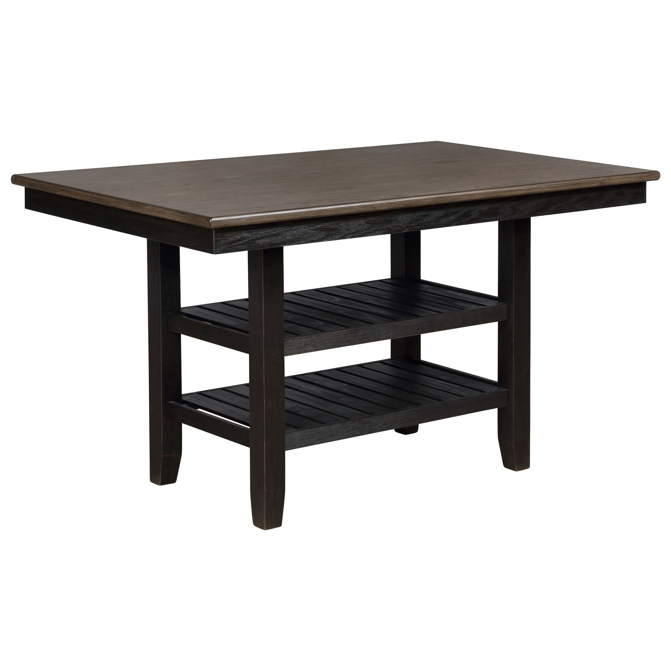 Crown Mark Jorie Transitional Counter Height Table With 2 Shelves Wayside Furniture Pub Tables