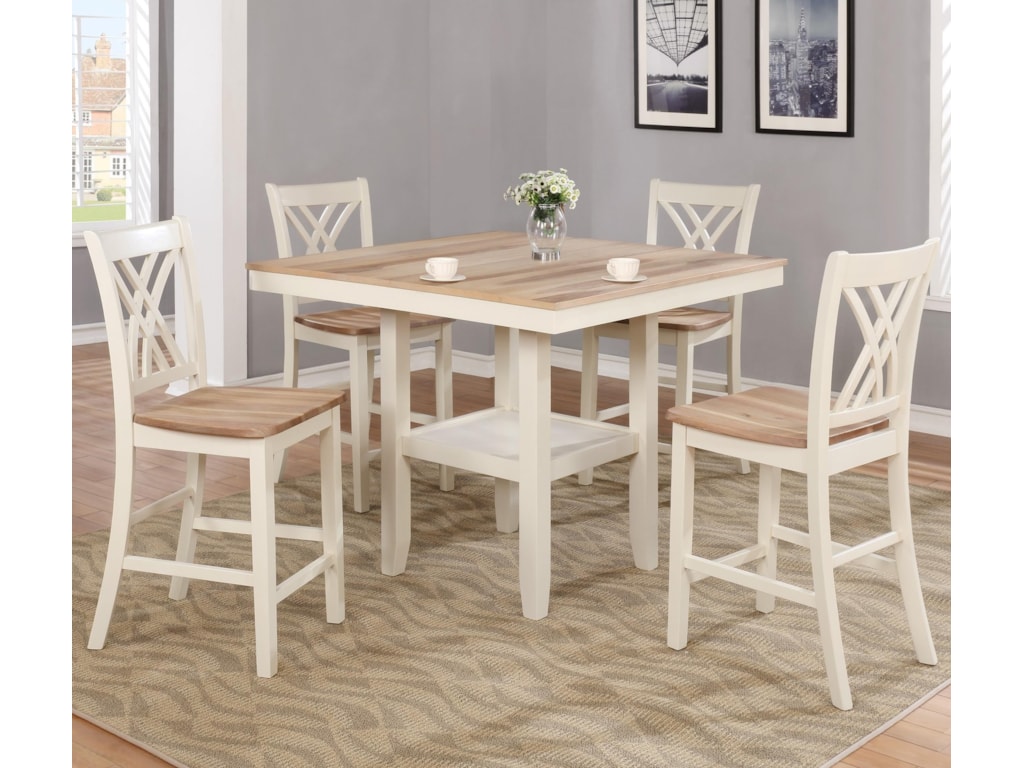 Josie 5 Pc Counter Height Table And Chair Set Josie 5 Pc Counter Height Table And Chair Set