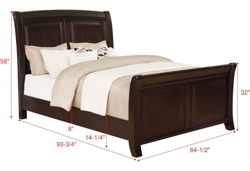 Crown Mark Kenton B1820 Q Hb Fb Kq Rail Traditional Queen Sleigh Bed Corner Furniture Sleigh Beds Queen Size Sleigh Bed Rails