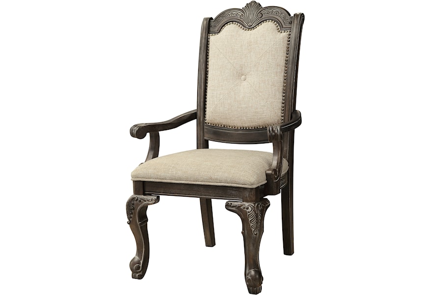 Crown Mark Kiera 2151a Gy Traditional Dining Arm Chair With