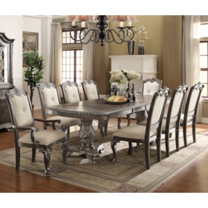Crown Mark Furniture Kiera Traditonal Dining Table Set With 2 Arm