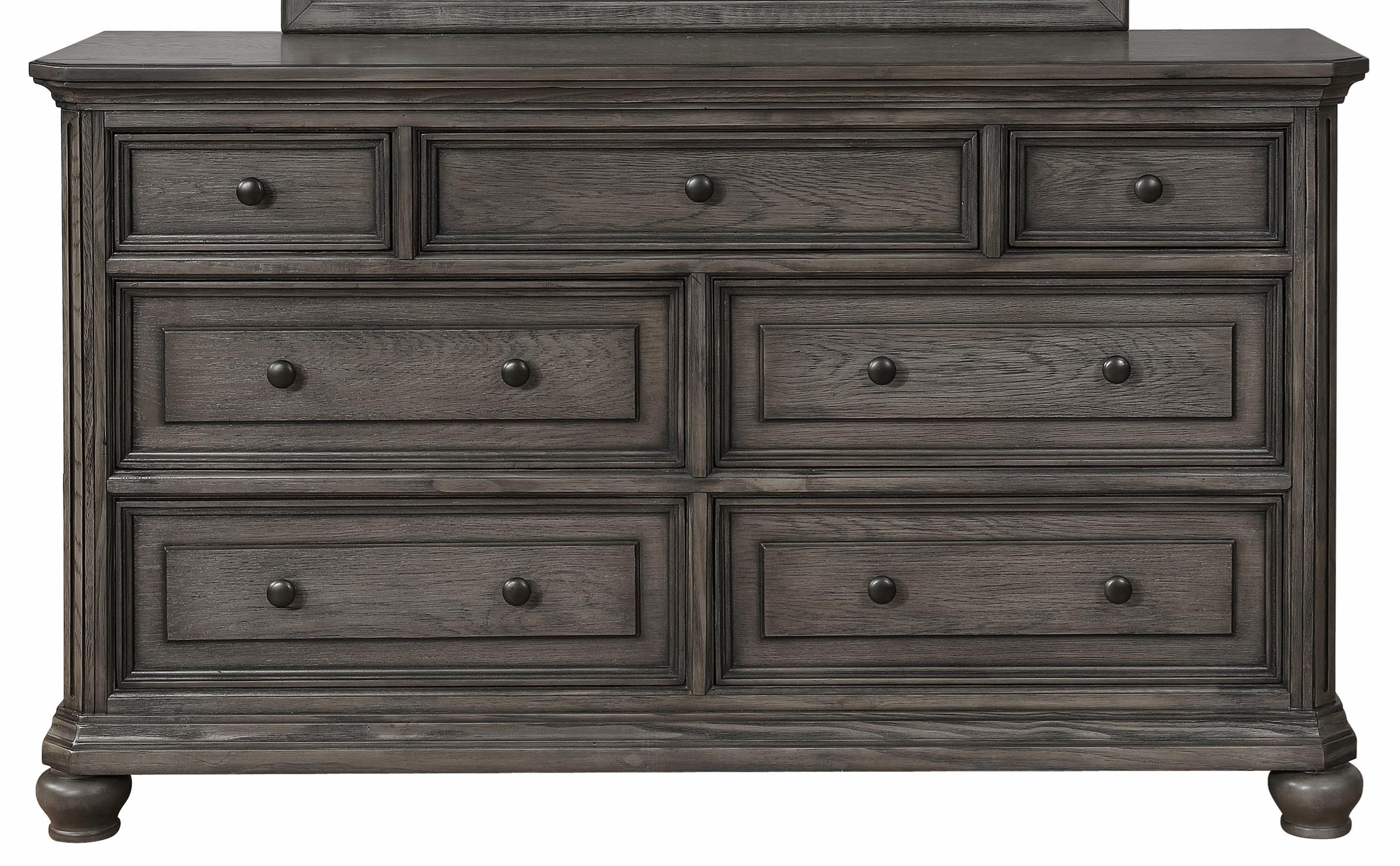 Crown Mark Lavonia Relaxed Vintage 7 Drawer Dresser With Bun Feet