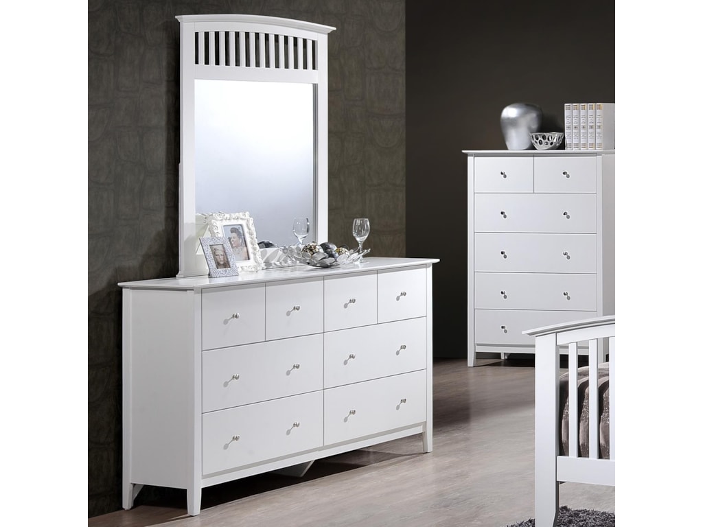 Crown Mark Lawson Dresser And Mirror Set Household Furniture