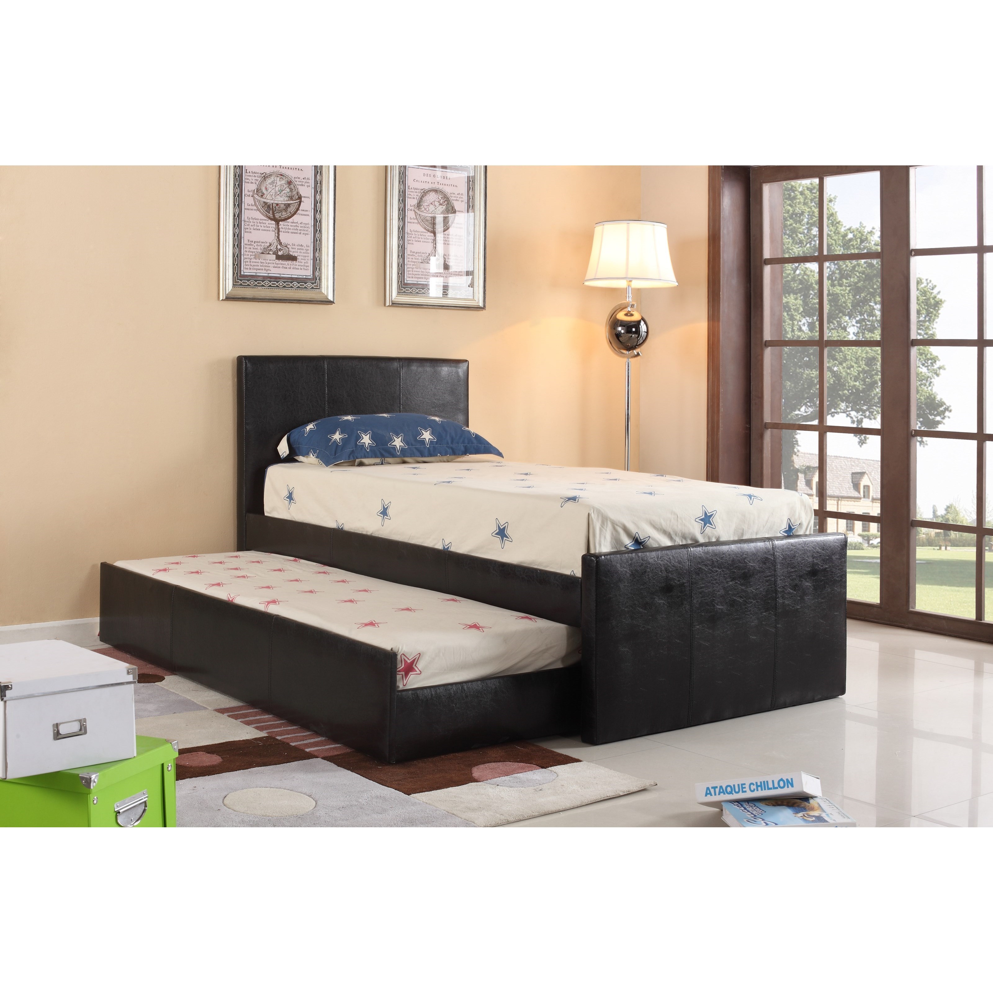 Crown Mark Leo Twin Headboard And Footboard Bed With Trundle