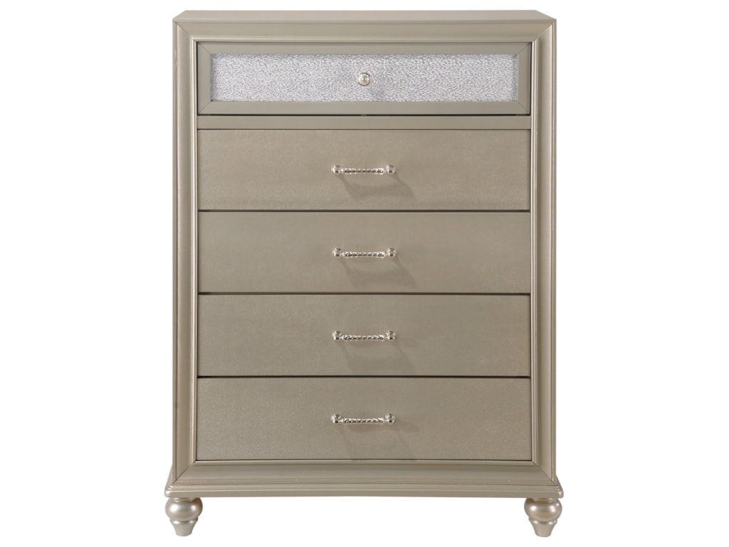 Crown Mark Lila Glam Chest With Two Toned Drawer Fronts Royal