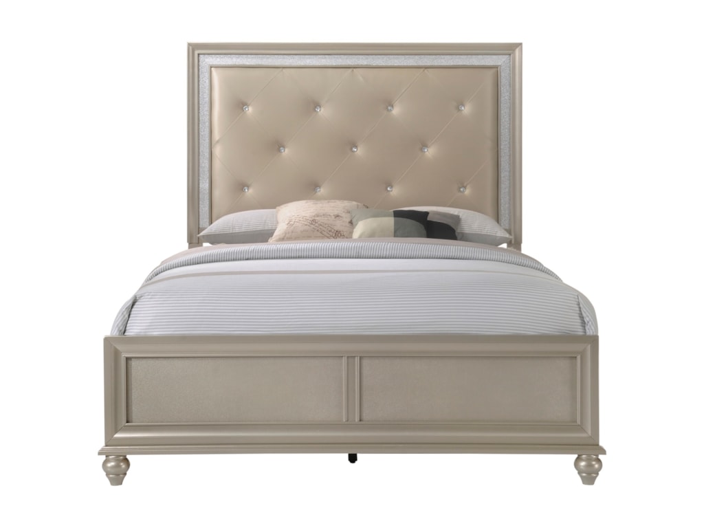 Crown Mark Lila Glam Twin Bed With Upholstered Headboard Royal Crown Mark Lila Glam Twin Bed With