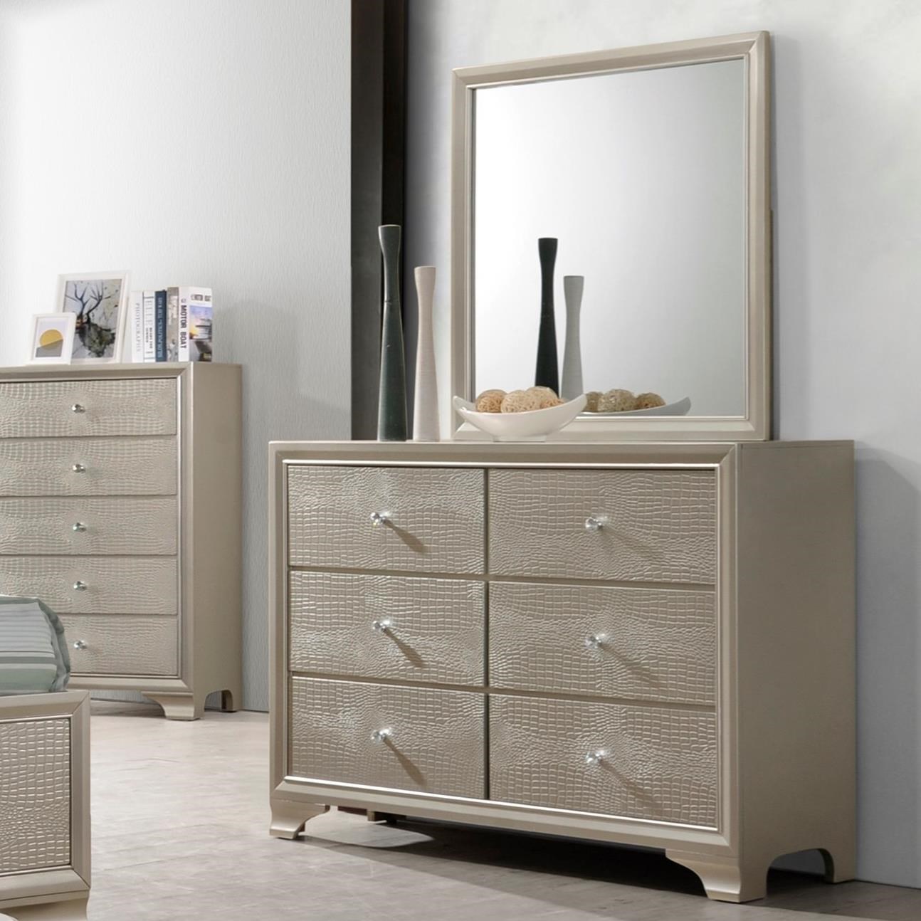 Del Sol Cm Lyssa Glam Dresser And Mirror Set Del Sol Furniture