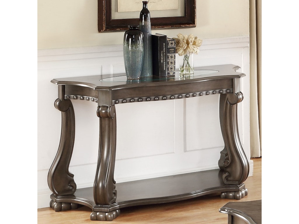 Crown Mark Madison Traditional Sofa Table With Gl Top Royal Crown Mark Madisonsofa Table