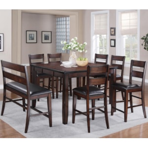 Crown Mark Maldives 8 Piece Counter Height Dining Set With Bench Wayside Furniture Table Chair Set With Bench