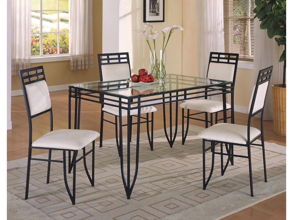 Crown Mark Matrix 5 Piece Dinette Table And Side Chairs Set Dunk Crown Mark Matrix5 Piece Dinette Set