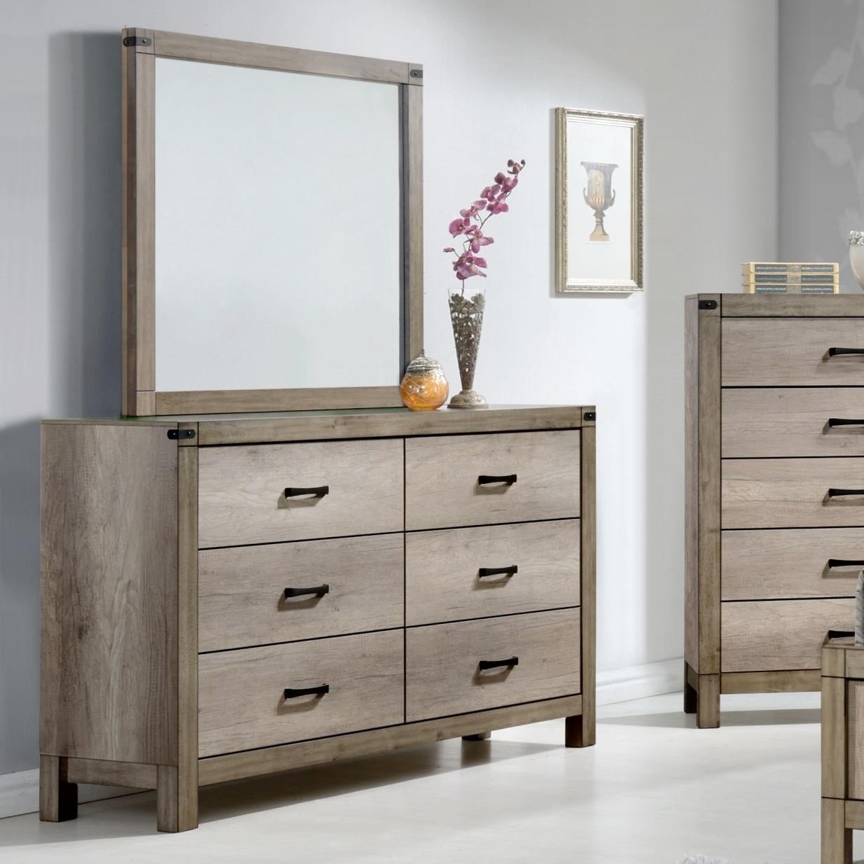 Crown Mark Matteo Contemporary Dresser And Mirror Set Sam Levitz