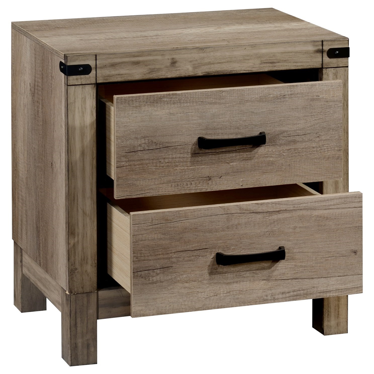 Crown Mark Matteo Contemporary Tall Two Drawer Night Stand Royal Furniture Nightstands